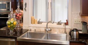 Kitchen remodeling projects - Julian home. Kitchen sink and backsplash detail.