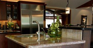 Kitchen remodeling projects - Julian home. Detail of center kitchen island sink.
